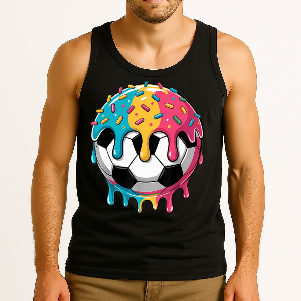 Soccer Boy Girl Ice Cream Soccer Drip Tank Top