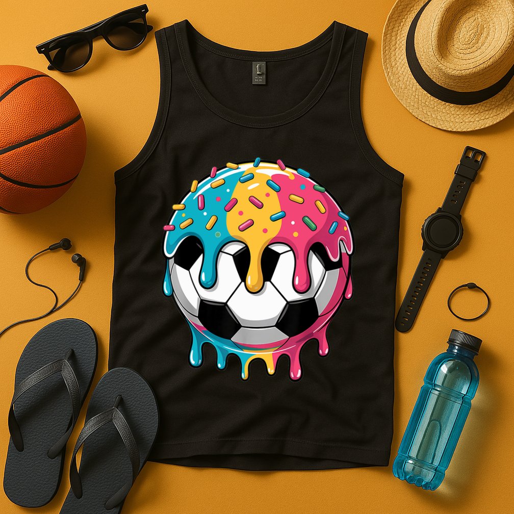 Soccer Boy Girl Ice Cream Soccer Drip Tank Top