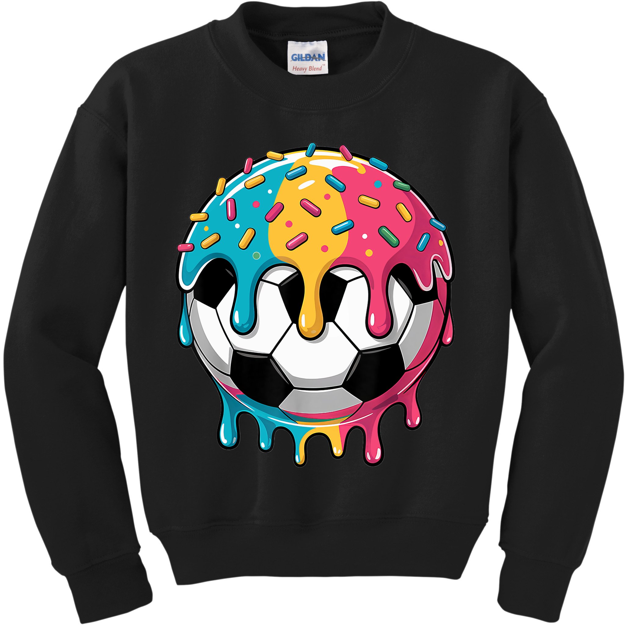 Soccer Boy Girl Ice Cream Soccer Drip Kids Sweatshirt