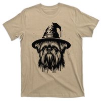 Spooky Brussels Griffon Dog Halloween Witch Hat Vintage T-Shirt