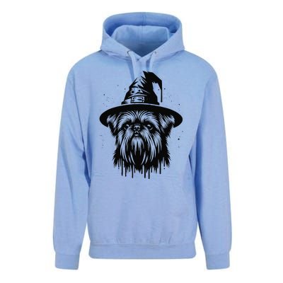 Spooky Brussels Griffon Dog Halloween Witch Hat Vintage Unisex Surf Hoodie