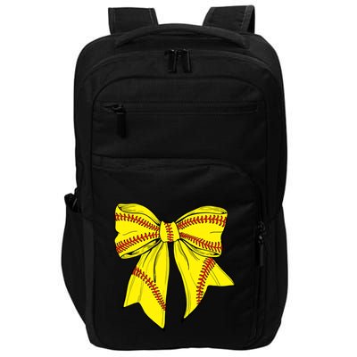 Softball Bow Game Day Coquette Front And Back Print Gift Impact Tech Backpack
