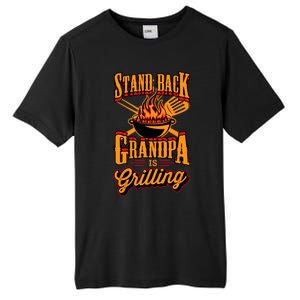 Stand Back Grandpa Is Grilling Grill Master 4th Of July Dad Tall Fusion ChromaSoft Performance T-Shirt