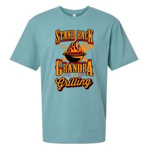 Stand Back Grandpa Is Grilling Grill Master 4th Of July Dad Sueded Cloud Jersey T-Shirt