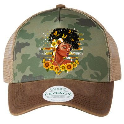 Sunflower Black Girl Queen Black History Month Juneteenth Legacy Tie Dye Trucker Hat