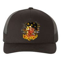 Sunflower Black Girl Queen Black History Month Juneteenth Yupoong Adult 5-Panel Trucker Hat