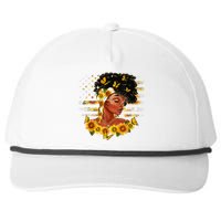 Sunflower Black Girl Queen Black History Month Juneteenth Snapback Five-Panel Rope Hat