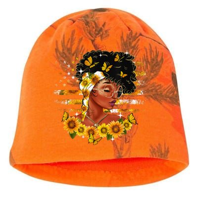 Sunflower Black Girl Queen Black History Month Juneteenth Kati - Camo Knit Beanie