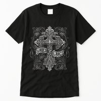 Saved By Grace Christian Graphic Design Gothic Cross Tall T-Shirt