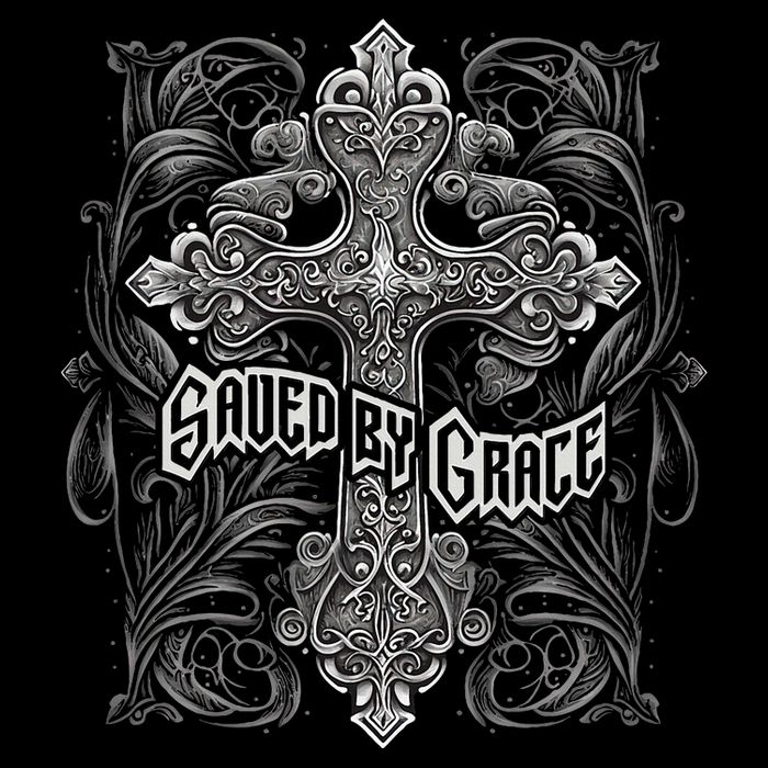 Saved By Grace Christian Graphic Design Gothic Cross Impact Tech Backpack
