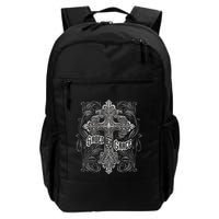 Saved By Grace Christian Graphic Design Gothic Cross Backpack
