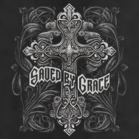 Saved By Grace Christian Graphic Design Gothic Cross Golf Towel