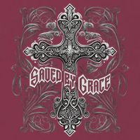 Saved By Grace Christian Graphic Design Gothic Cross 16oz Travel Tumbler