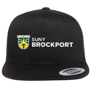 Suny Brockport Golden Eagles Institutional Shield Logo Flat Bill Trucker Hat