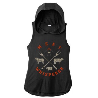 Smoked Bbq Grilling Meat Smoking Meat Whisperer Barbecue Ladies PosiCharge Tri-Blend Wicking Draft Hoodie Tank