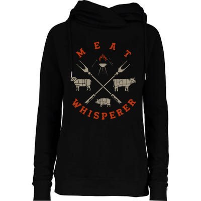 Smoked Bbq Grilling Meat Smoking Meat Whisperer Barbecue Womens Funnel Neck Pullover Hood