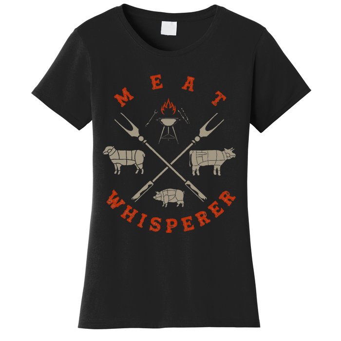 Smoked Bbq Grilling Meat Smoking Meat Whisperer Barbecue Women's T-Shirt