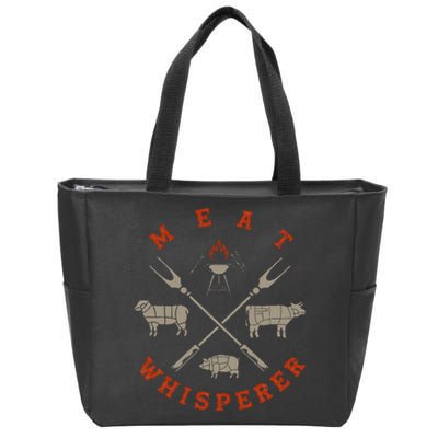 Smoked Bbq Grilling Meat Smoking Meat Whisperer Barbecue Zip Tote Bag