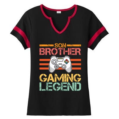 Son Brother Gaming Legend Gamer Family Gaming Brothers Gift Ladies Halftime Notch Neck Tee