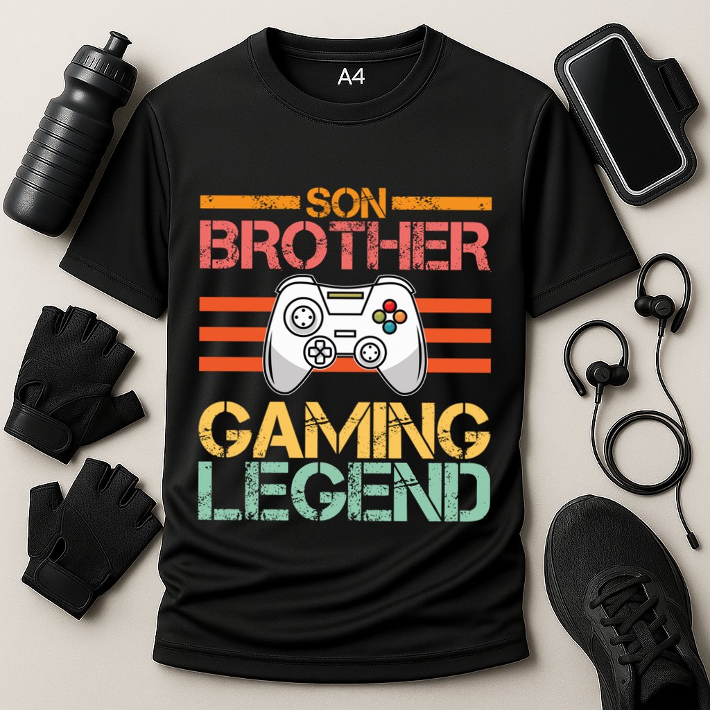 Son Brother Gaming Legend Gamer Family Gaming Brothers Gift Cooling Performance Crew T-Shirt