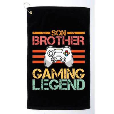 Son Brother Gaming Legend Gamer Family Gaming Brothers Gift Golf Towel