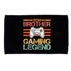 Son Brother Gaming Legend Gamer Family Gaming Brothers Gift Microfiber Hand Towel