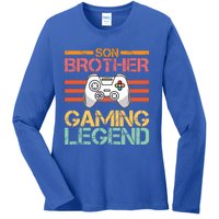 Son Brother Gaming Legend Gamer Family Gaming Brothers Gift Ladies Long Sleeve Shirt