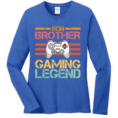 Son Brother Gaming Legend Gamer Family Gaming Brothers Gift Ladies Long Sleeve Shirt