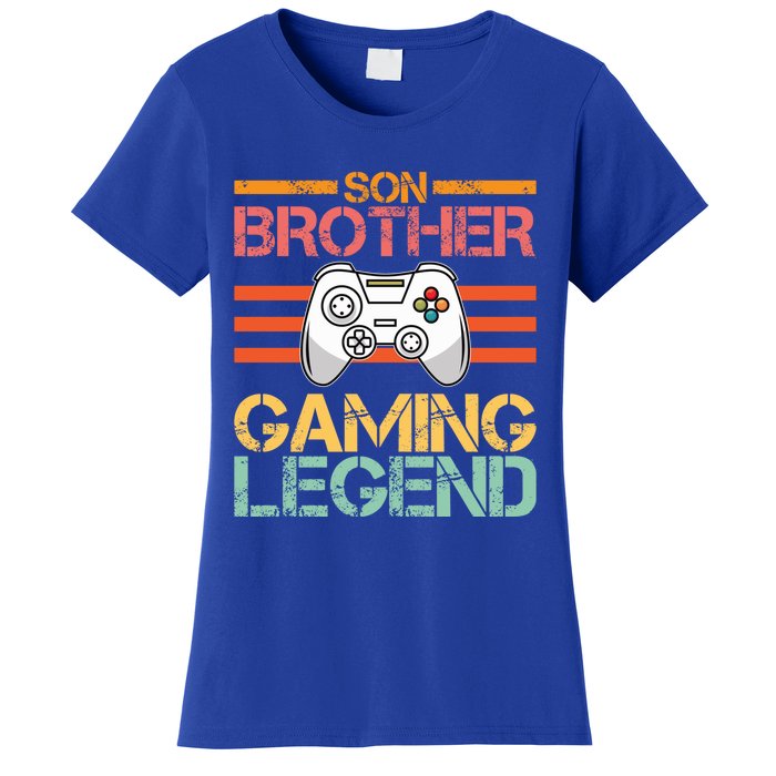 Son Brother Gaming Legend Gamer Family Gaming Brothers Gift Women's T-Shirt