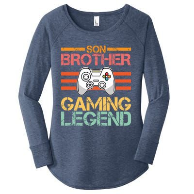 Son Brother Gaming Legend Gamer Family Gaming Brothers Gift Women's Perfect Tri Tunic Long Sleeve Shirt