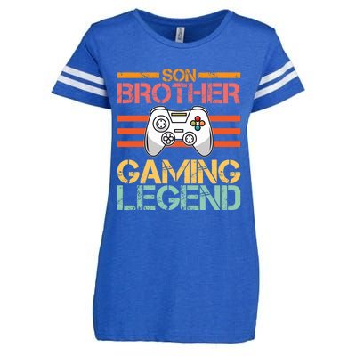 Son Brother Gaming Legend Gamer Family Gaming Brothers Gift Enza Ladies Jersey Football T-Shirt