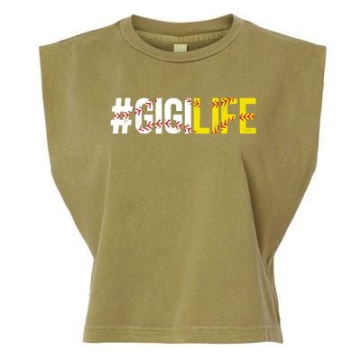 Softball Baseball Gigi Life Baseball Softball Gigi Grandma Funny Gift Garment-Dyed Women's Muscle Tee