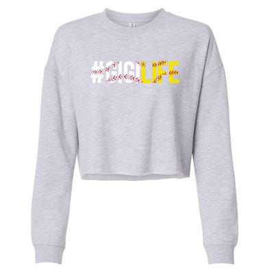 Softball Baseball Gigi Life Baseball Softball Gigi Grandma Funny Gift Cropped Pullover Crew