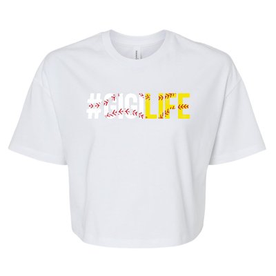 Softball Baseball Gigi Life Baseball Softball Gigi Grandma Funny Gift Bella+Canvas Jersey Crop Tee