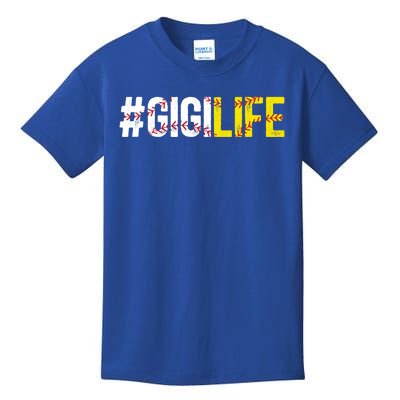 Softball Baseball Gigi Life Baseball Softball Gigi Grandma Gift Kids T-Shirt