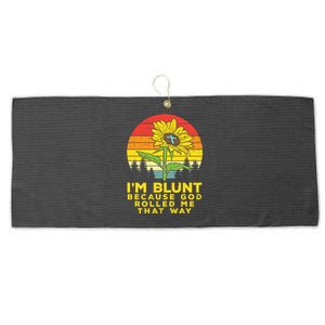 Sunflower Blunt God Rolled Me Jesus Religious Christian Gift Large Microfiber Waffle Golf Towel