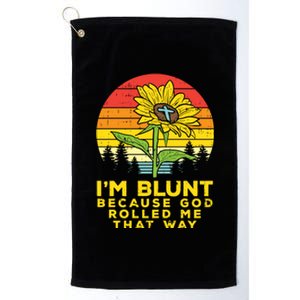 Sunflower Blunt God Rolled Me Jesus Religious Christian Gift Platinum Collection Golf Towel