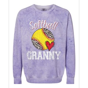 Softball Baseball Granny Leopard Mothers Day Gifts Colorblast Crewneck Sweatshirt