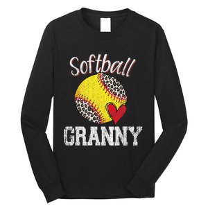 Softball Baseball Granny Leopard Mothers Day Gifts Long Sleeve Shirt