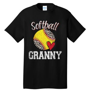 Softball Baseball Granny Leopard Mothers Day Gifts Tall T-Shirt