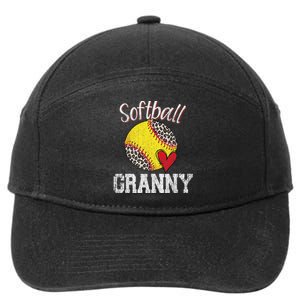 Softball Baseball Granny Leopard Mothers Day Gifts 7-Panel Snapback Hat