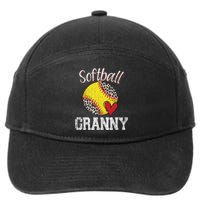 Softball Baseball Granny Leopard Mothers Day Gifts 7-Panel Snapback Hat