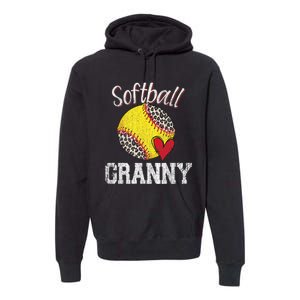 Softball Baseball Granny Leopard Mothers Day Gifts Premium Hoodie