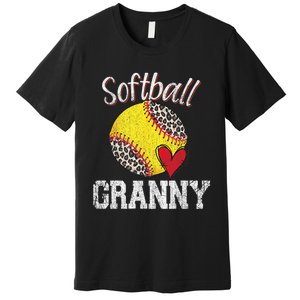 Softball Baseball Granny Leopard Mothers Day Gifts Premium T-Shirt