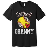 Softball Baseball Granny Leopard Mothers Day Gifts Premium T-Shirt