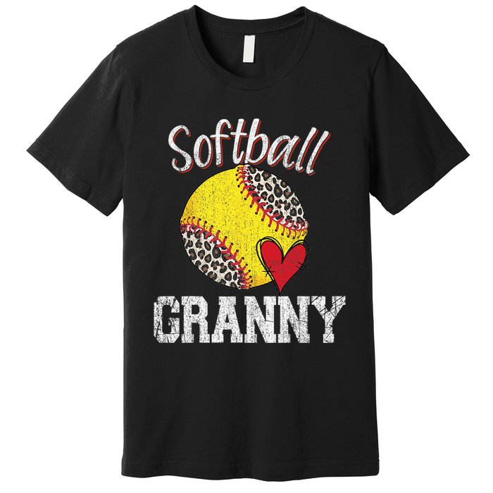 Softball Baseball Granny Leopard Mothers Day Gifts Premium T-Shirt