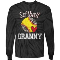 Softball Baseball Granny Leopard Mothers Day Gifts Tie-Dye Long Sleeve Shirt