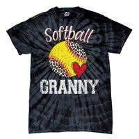 Softball Baseball Granny Leopard Mothers Day Gifts Tie-Dye T-Shirt