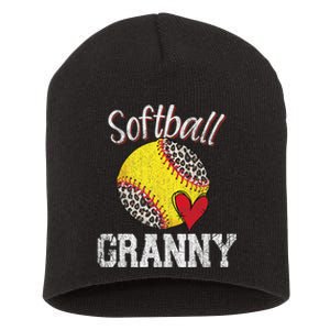 Softball Baseball Granny Leopard Mothers Day Gifts Short Acrylic Beanie