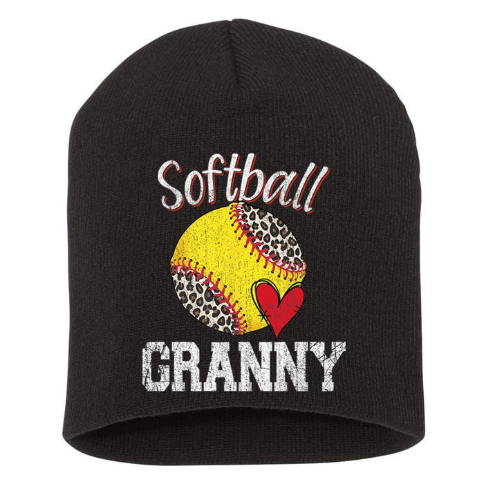 Softball Baseball Granny Leopard Mothers Day Gifts Short Acrylic Beanie